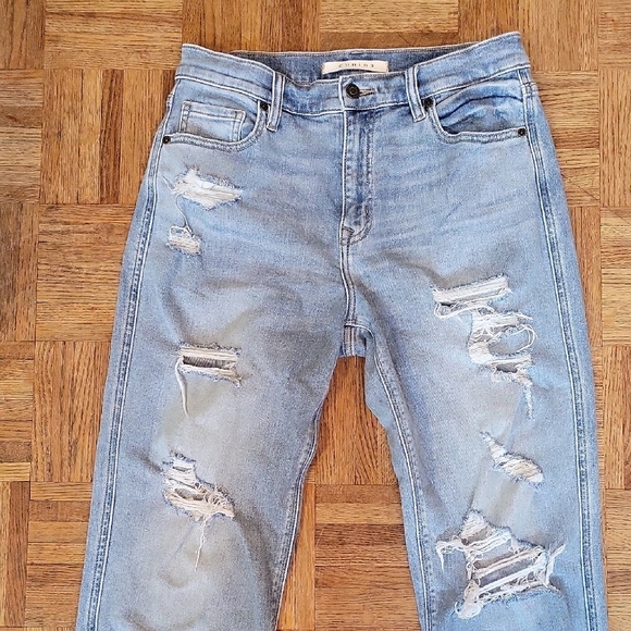 Eunina Rocky Super High Rise Boyfriend Distressed Jeans SIZE 7/28 - Picture 7 of 10